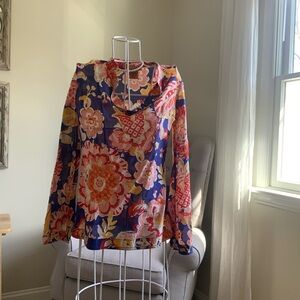 Floral Women's Top - Multicolor Tory Burch. Size 4.